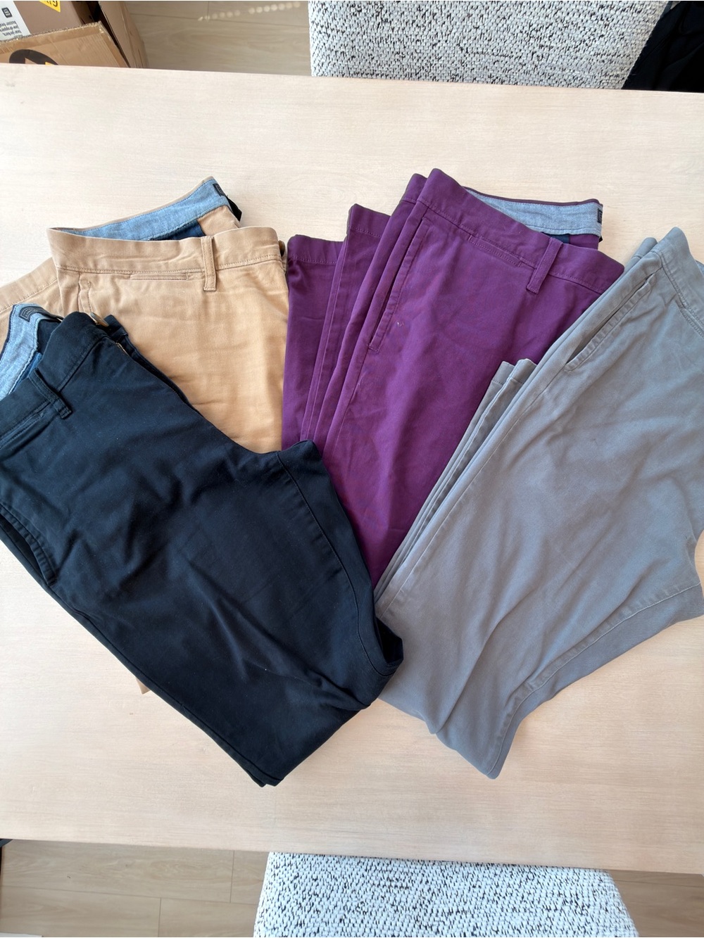 14th & Union Men's Chino (4) Pants - Black, Tan, Purple, Gray - 36x32